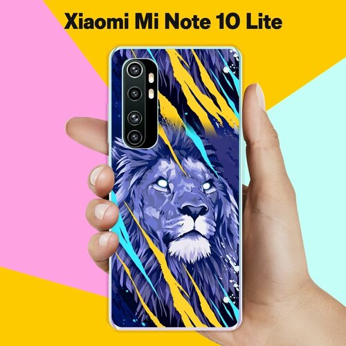 Силиконовый чехол на Xiaomi Mi Note 10 Lite Лев / для Сяоми Ми Ноут 10 Лайт силиконовый чехол на xiaomi mi note 10 lite тигр для сяоми ми ноут 10 лайт