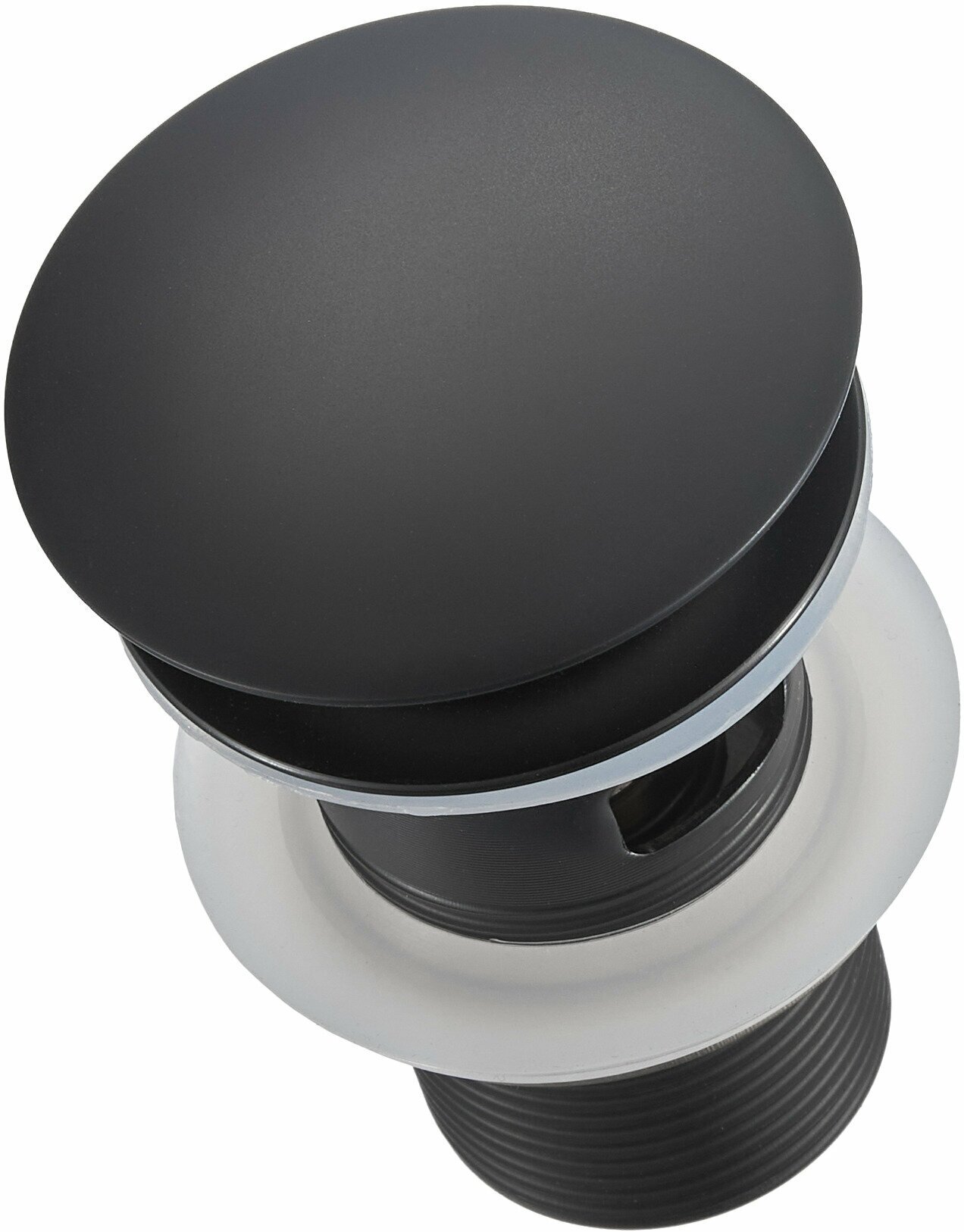 Milacio Донный клапан для раковины с переливом Ultra 050 чёрный матовый Mcu.050.mb - фотография № 2