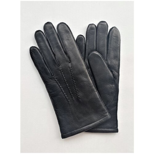 фото Перчатки кожаные мужские estegla, размер 8, черные.