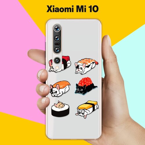 Силиконовый чехол Суши-собачки на Xiaomi Mi 10 силиконовый чехол суши засыпает на xiaomi mi 10