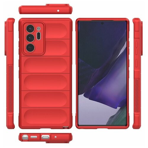 противоударный чехол flexible case для samsung galaxy note 20 ultra голубой Противоударный чехол Flexible Case для Samsung Galaxy Note 20 Ultra красный