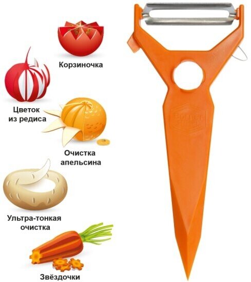 Овощечистка-декоратор Borner треугольный, оранжевый