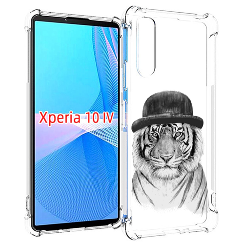 Чехол MyPads тигр британец для Sony Xperia 10 IV (10-4) задняя-панель-накладка-бампер чехол mypads тигр неон для sony xperia 10 iv 10 4 задняя панель накладка бампер