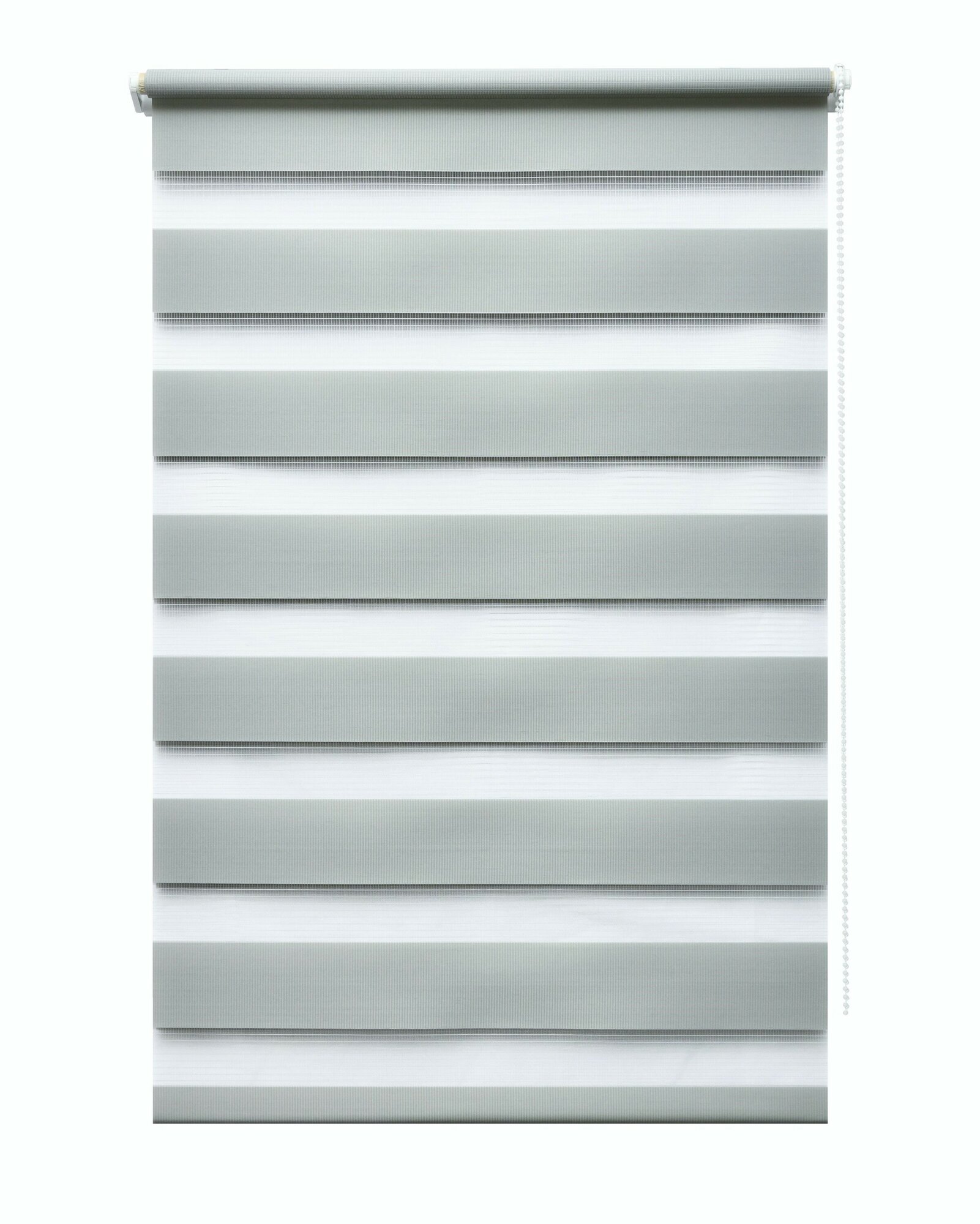 Рулонная штора с эффектом "день-ночь" 72х160 см, цвет светло-серый - фотография № 1