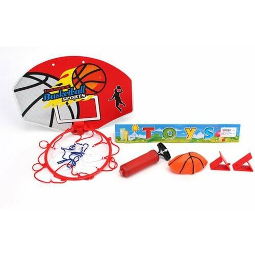 Набор для игры в баскетбол; щит 35,5х25,5 см. с пластик. кольцом 20 см, мяч 12 см, насос Shantou Gepai TY2206-1
