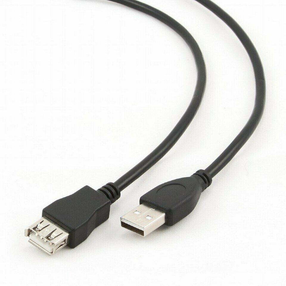 Кабель удлинит. USB 2.0 Gembird AM/AF, 1.8м, черный, пакет (CC-USB2-AMAF-6B)