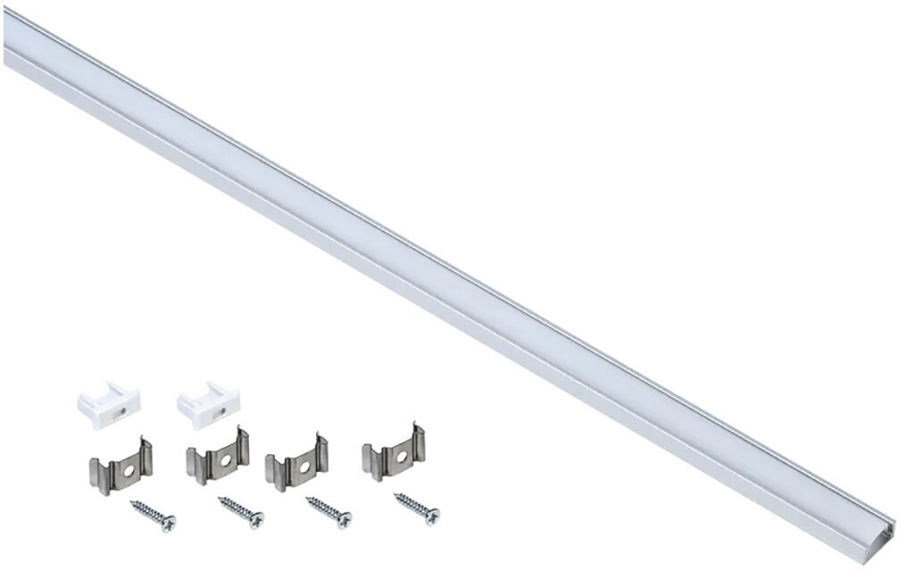 Профиль алюминиевый для LED ленты IEK 1607, накладной, прямоугольный, 2 м, опал