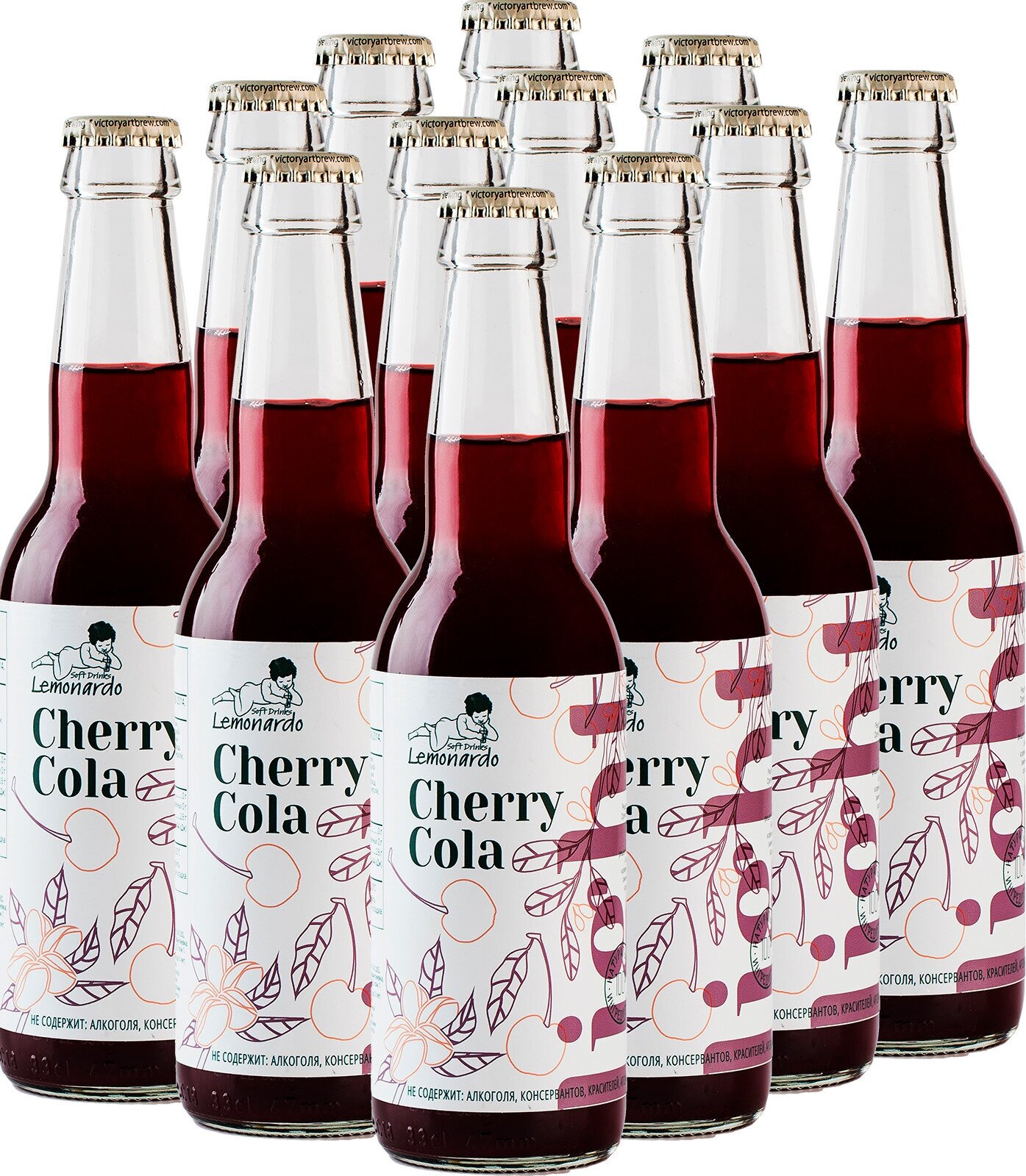 Натуральная вишневая кола со стевией / Lemonardo Cherry Cola Light, 330 мл. 12шт