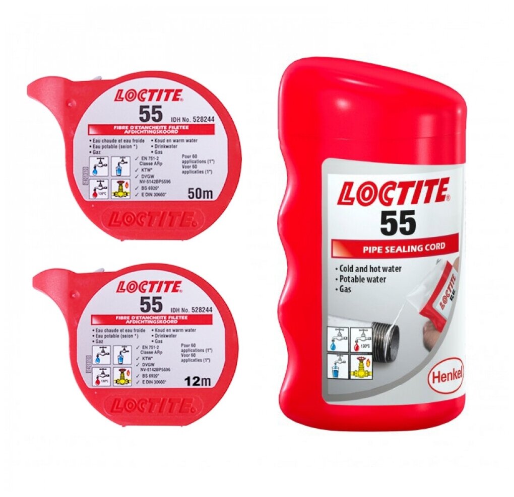 Нить герметизирующая для газа и питьевой воды LOCTITE 55 160м