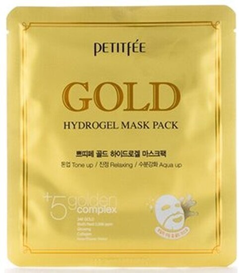 Гидрогелевая маска для лица Petitfee с золотом, 32г