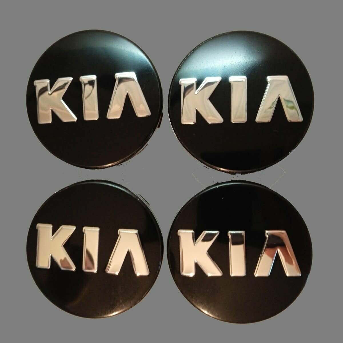 Колпачки на диски комплект Киа 58/55/12 мм черный