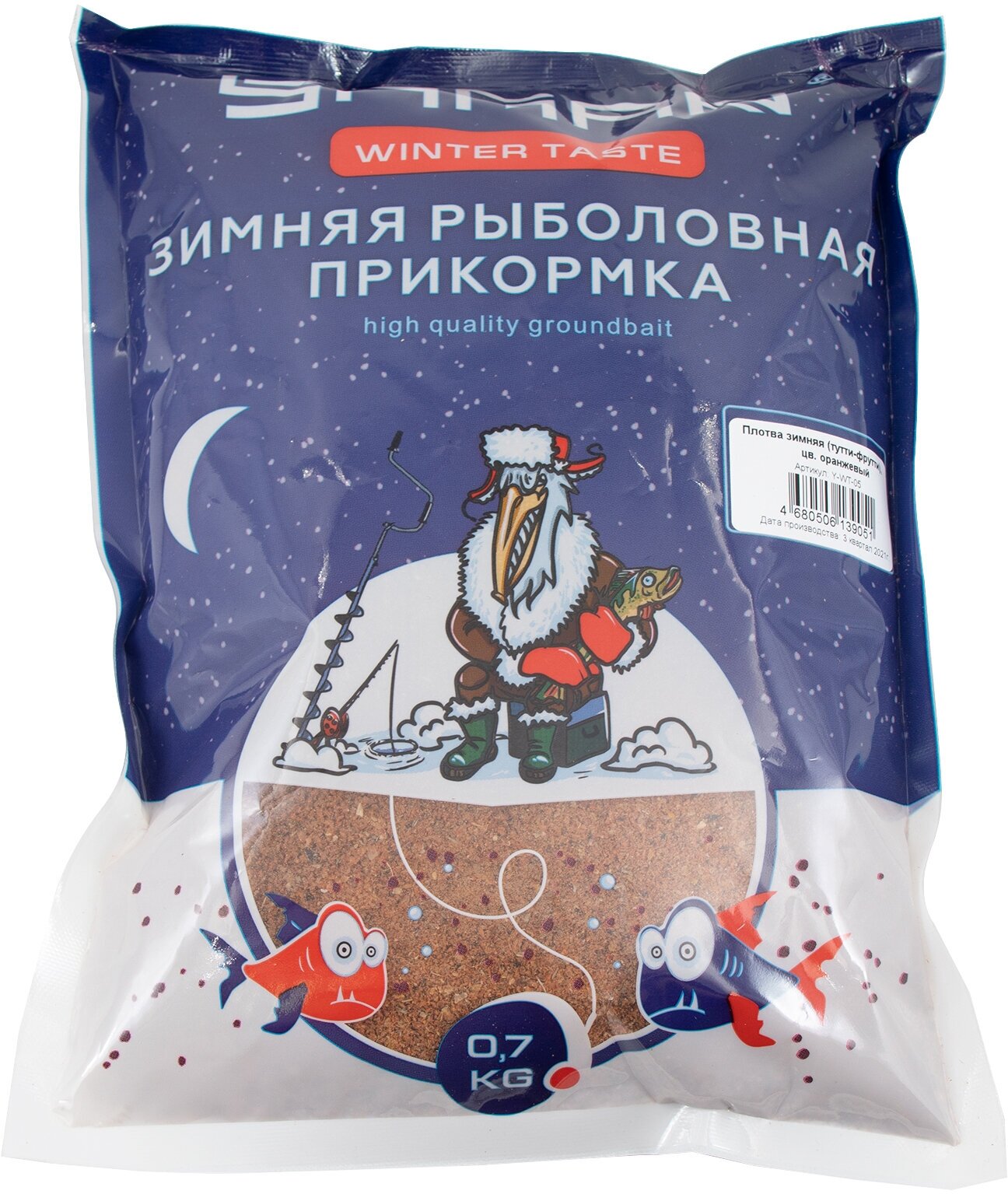 Прикормка Yaman Winter Taste Плотва зимняя (тутти-фрутти) цв оранжевый 700 г