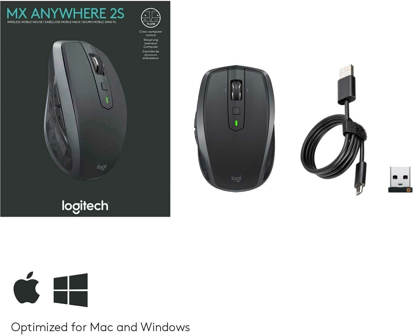 Беспроводная компактная мышь Logitech MX Anywhere 2S, графитовый - фотография № 17