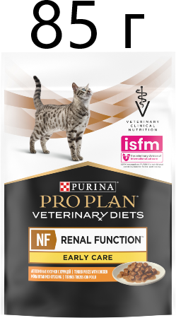 Пауч Pro Plan Veterinary Diets NF Renal Function Early Care при начальной стадии ХПН с курицей в соусе 85 г (1шт) - фотография № 1