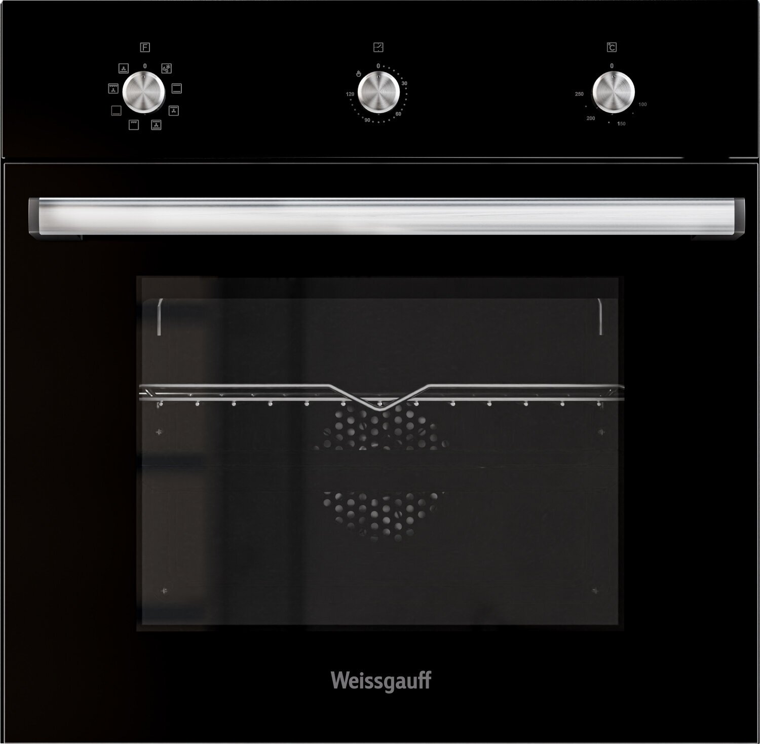 Электрический духовой шкаф Weissgauff EOV 206 SB с грилем и конвекцией, 3 года гарантии