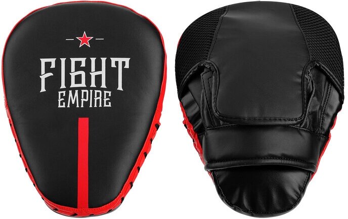 FIGHT EMPIRE Лапа боксёрская FIGHT EMPIRE PRO, 1 шт, цвет чёрный/красный