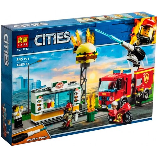 Конструктор 11213 Cities Пожар в бургер-кафе, 345 деталей конструктор lego city fire 60214 пожар в бургер кафе 327 дет