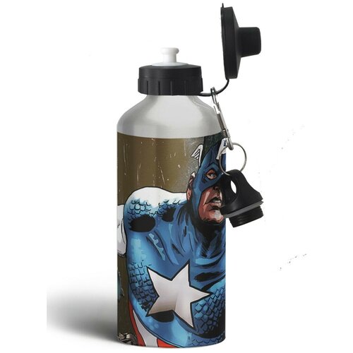 фото Бутылка спортивная,туристическая фляга, 500мл capitan america comics - 1 brutbottle