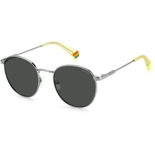 фото Солнцезащитные очки polaroid, панто, оправа: металл, спортивные, с защитой от уф, поляризационные, серебряный
