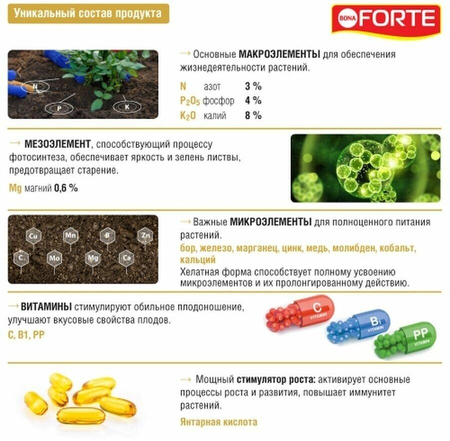 Удобрение Красота, для роз и хризантем, минеральное, жидкость, 285 мл, Bona Forte - фотография № 4