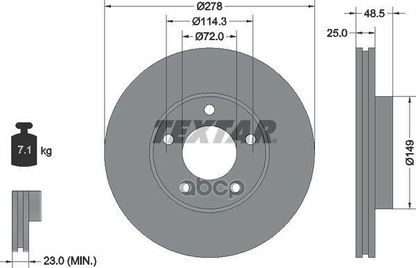 Диск Тормозной Передний С Покрытием Pro Mazda/Mazda (Changan) Textar 92130303 Mazda/Mazda (Changan) Textar арт. 92130303