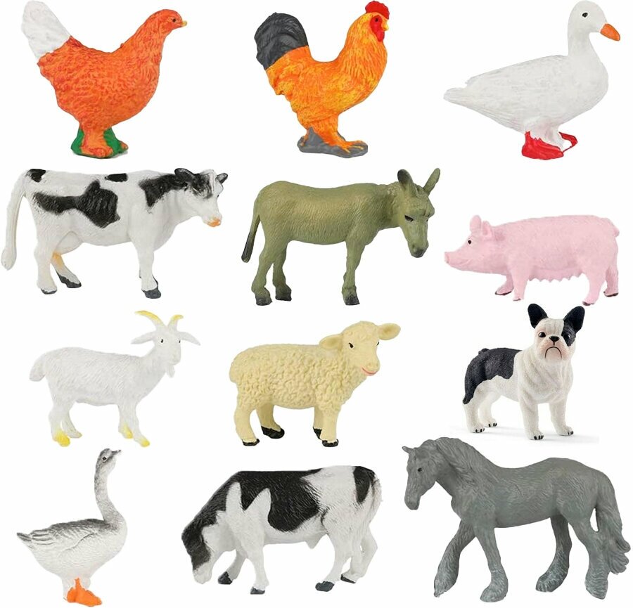 Фигурки домашних животных, 12 шт, детский игровой набор