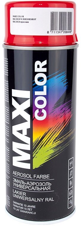 Maxi Color Эмаль-аэрозоль красная 0,4л 3020MX - фотография № 11
