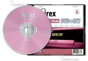 Диски Mirex DVD+RW Slim Case (1шт.) 4.7 Gb 4x (UL130022A4S)