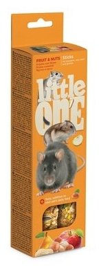 Little One Палочки для хомяков, крыс, мышей и песчанок с фруктами и орехами, 2х60 г, 0,12 кг, 35276 (9 шт)