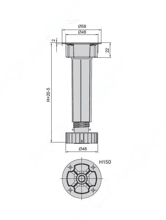 Ножка (опора) кухонная под цоколь высота 150мм, регулировка (95-130) с креплением для цоколя в комплекте, 16 штук - фотография № 3