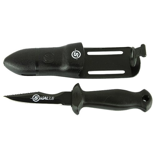 фото Нож для подводной охоты sigalsub mini stiletto black, длина 19,5 см
