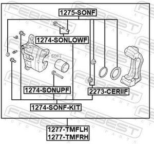 Суппорт тормозной передний левый FEBEST 1277-TMFLH для автомобилей Hyundai, Kia.