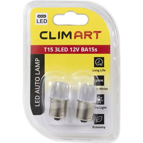 Лампа светодиодная Clim Art R10W BA15s 3LED 2шт 438₽