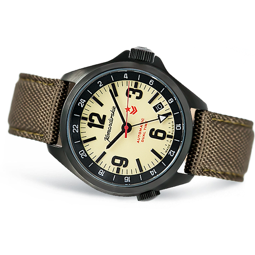 фото Наручные часы восток наручные мужские часы восток, командирские, k-34, pvd, желтые, бежевый