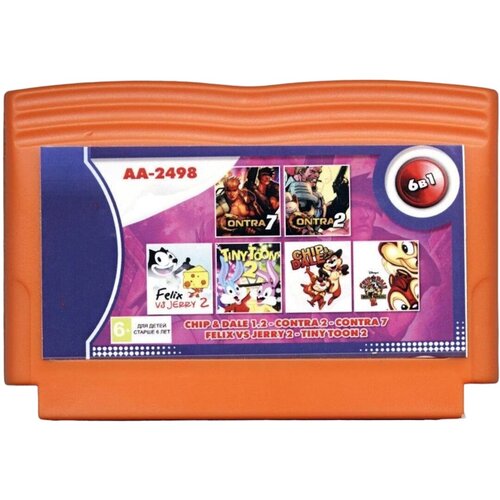 сборник игр 8 в 1 aa 2501 chip dale 1 2 darkwin duck contra 3 mario 9 8 bit английский язык Сборник игр 6 в 1 AA-2498 CHIP and DALE 1+2 / CONTRA 2 / FELIX VS JERRY 2 (8 bit) английский язык