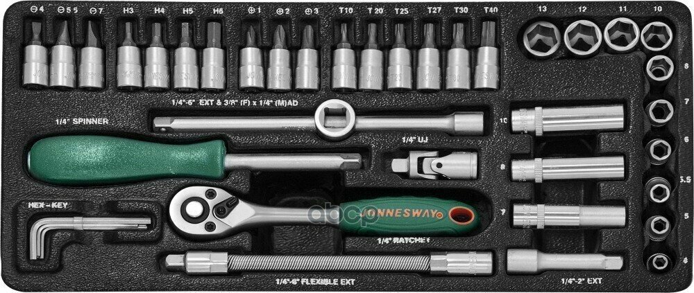 S04h2141s_набор Головок Торцевых! 1/4'Dr, 4-13 Мм, 41 Предмет Jonnesway арт. S04H2141S