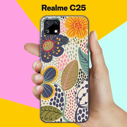 Силиконовый чехол на Realme C25 Цветы / для Реалми С25 силиконовый чехол на realme c25 реалми c25 цветы ван гога