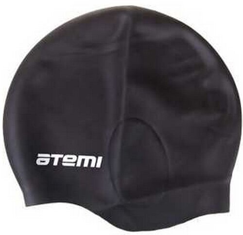 Шапочка для плавания Atemi, силикон (c ушами), черн, EC101