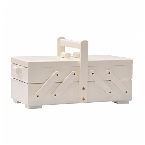 Aumueller 31/335/7 Шкатулка для рукоделия 2-х этажная, бук белый 40 х 20 х 13 см