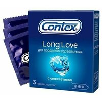 Презервативы Contex (Контекс) Long Love с анестетиком 3 шт.