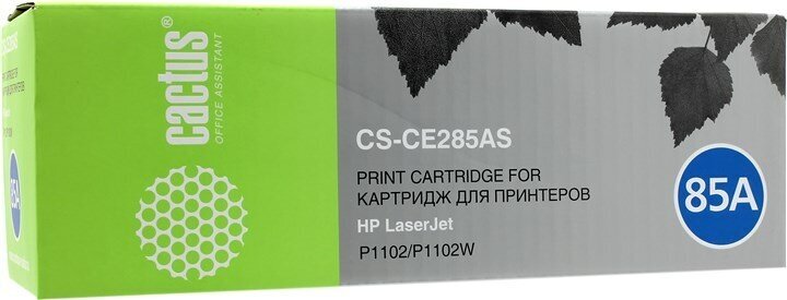 Картридж Cactus CS-CE285AS, черный, 1600 страниц, совместимый для LaserJet Pro M1132 / M1212nf / M1217nfw / P1102 / P1102w / P1214nfh / M1132s