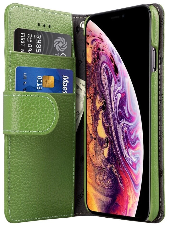 Кожаный чехол книжка Melkco для Apple iPhone 11 - Wallet Book Type, зеленый