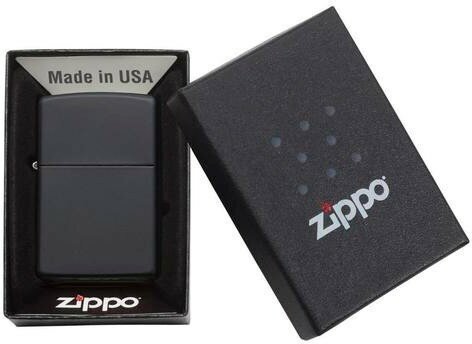 Зажигалка ZIPPO Classic с покрытием Black Matte, латунь/сталь, чёрная, матовая, 38x13x57 мм № 218