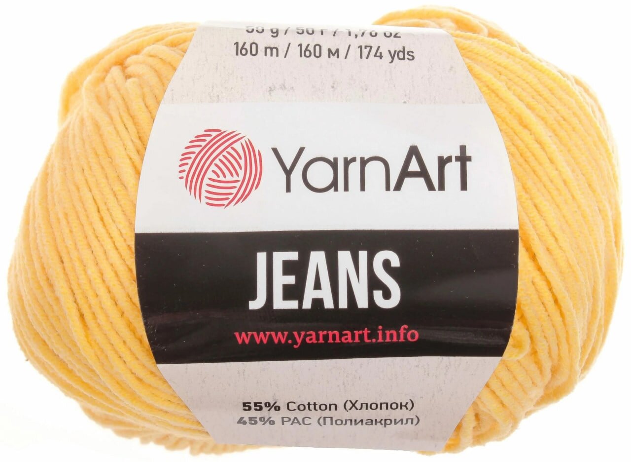 Пряжа YarnArt Jeans шампанское (88), 55%хлопок/45%акрил, 160м, 50г, 1шт