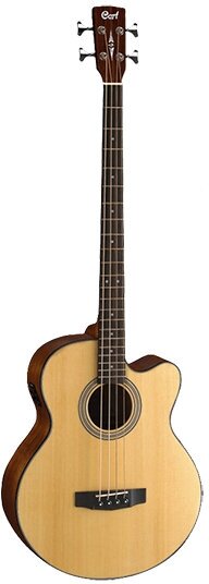 SJB5F-NS-WBAG Acoustic Bass Series Электро-акустическая бас-гитара цвет натуральный, с чехлом, Cort