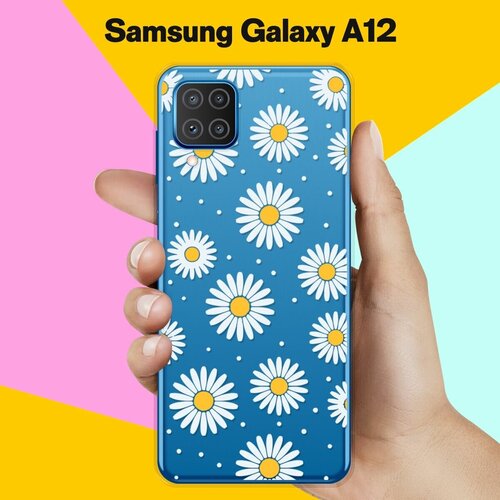 Силиконовый чехол Ромашки на Samsung Galaxy A12 силиконовый чехол черно белый стиль на samsung galaxy a12 самсунг галакси а12