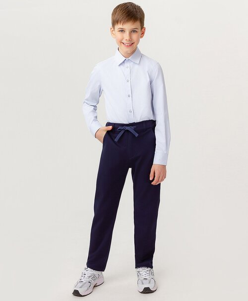 Школьные брюки Button Blue, размер 152, синий