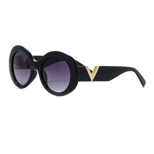 Солнцезащитные очки Eternal Sunshine Creations, круглые, оправа: пластик, поляризационные, черный