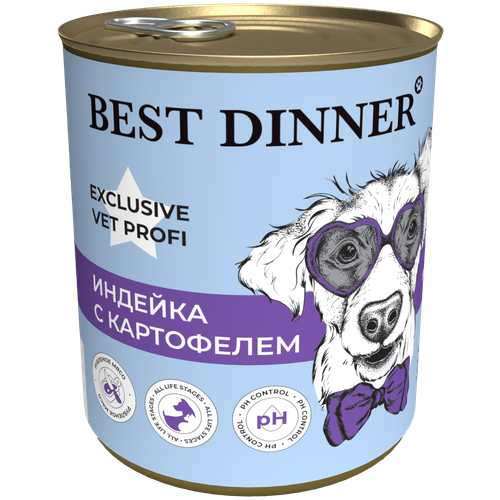 BEST DINNER EXCLUSIVE VET PROFI URINARY для взрослых собак и щенков при мочекаменной болезни с индейкой (340 гр)