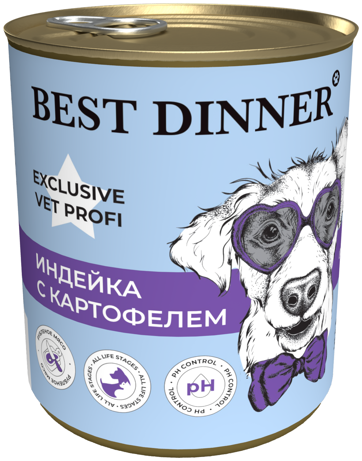 BEST DINNER EXCLUSIVE VET PROFI URINARY для взрослых собак и щенков при мочекаменной болезни с индейкой (340 гр)